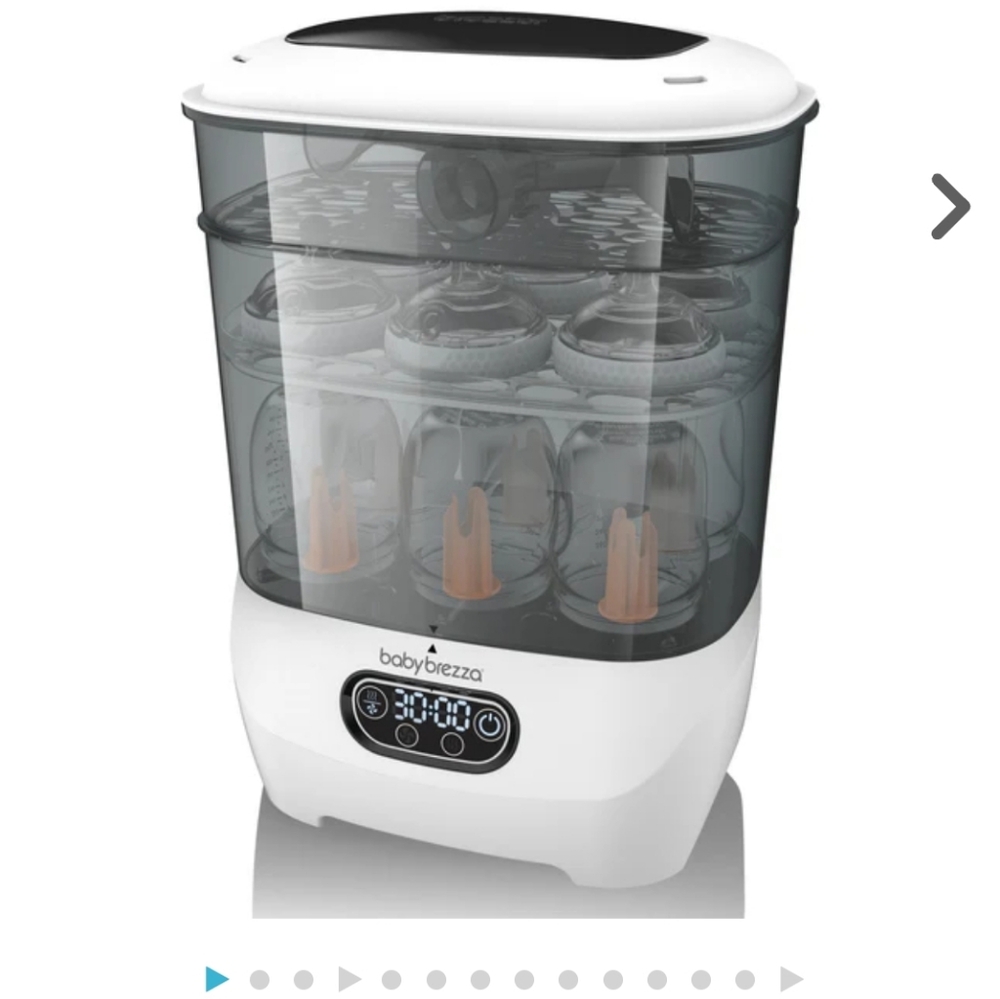 Baby Brezza Bottle Sterilizer in White and Gray